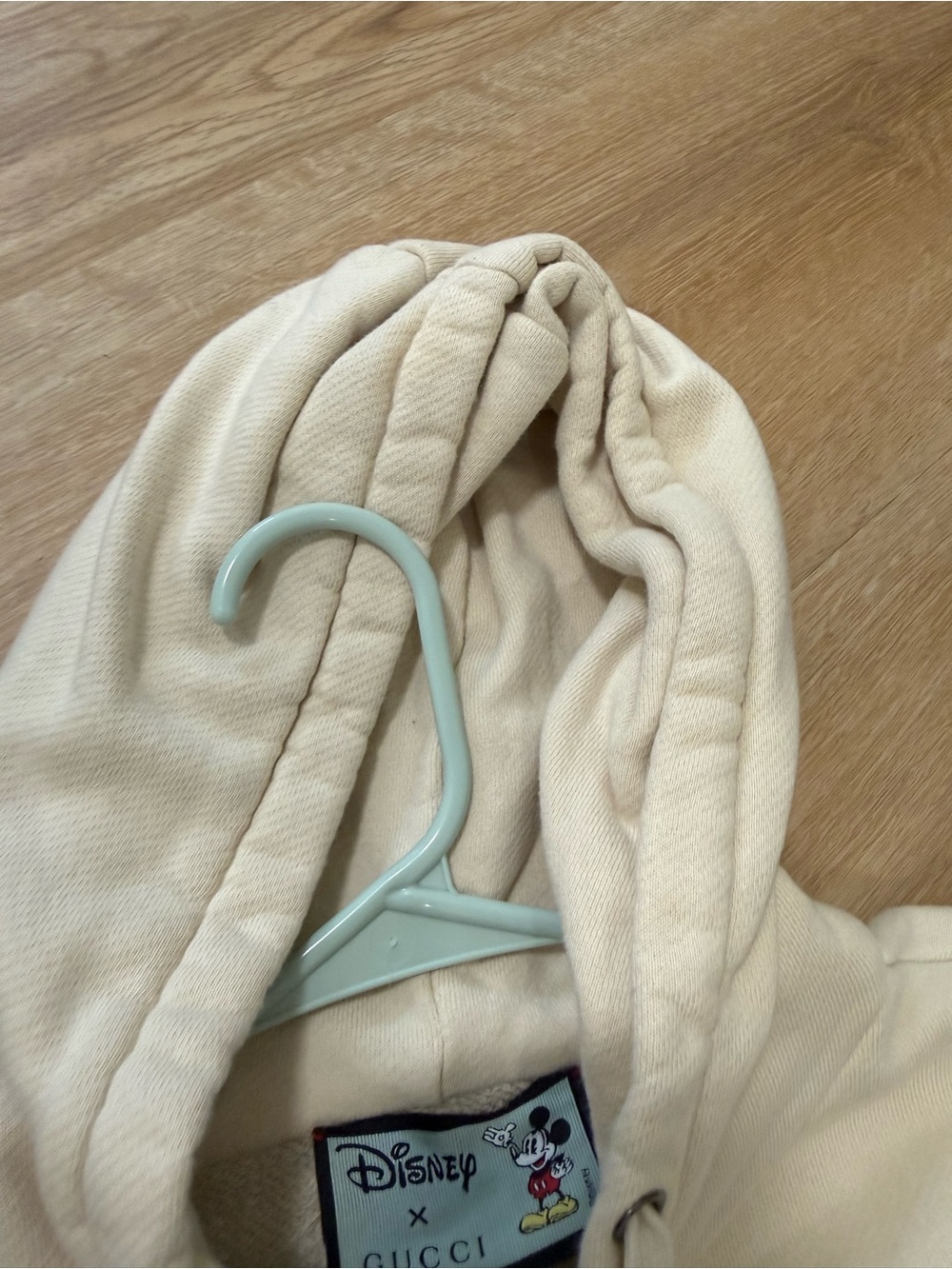 Gucci Cream Hoodie with Mickey Mouse Graphic and Multicolor Logo - Picture 5 of 6